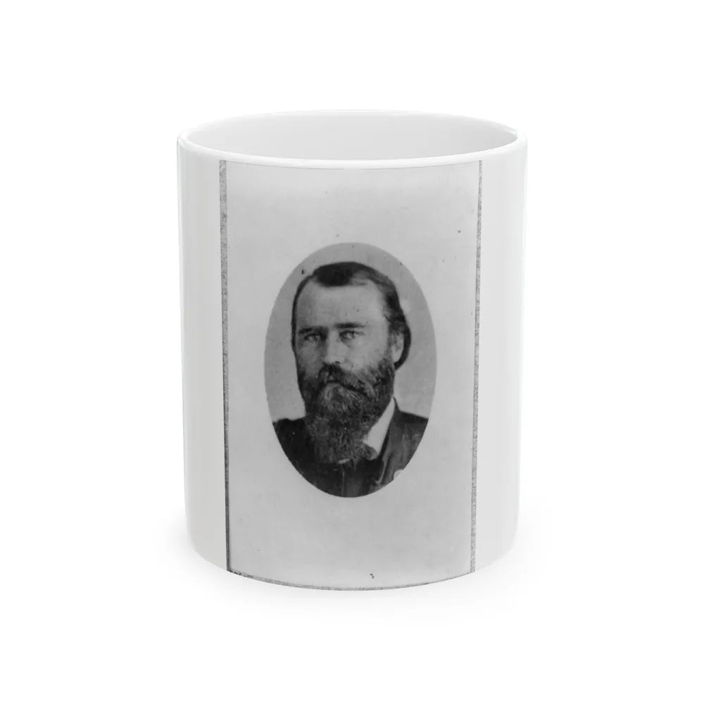 Eugene A. Carr, Colonel 3d Ill. Cavalry, Oval Bust Portrait, Facing Left (U.S. Civil War) White Coffee Mug-11oz-Go Mug Yourself