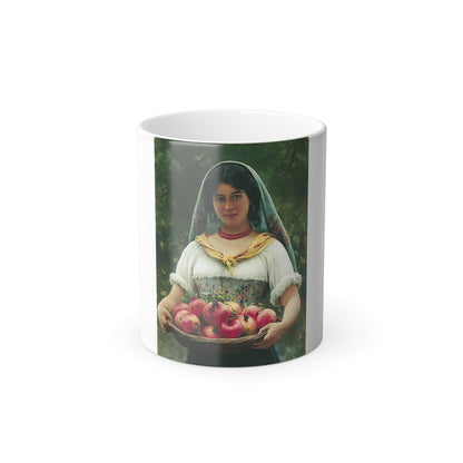 Eugene de Blaas (1843-1931) Madchen mit Granatapfeln - Oil on canvas 1912 - Color Changing Mug 11oz-11oz-Go Mug Yourself