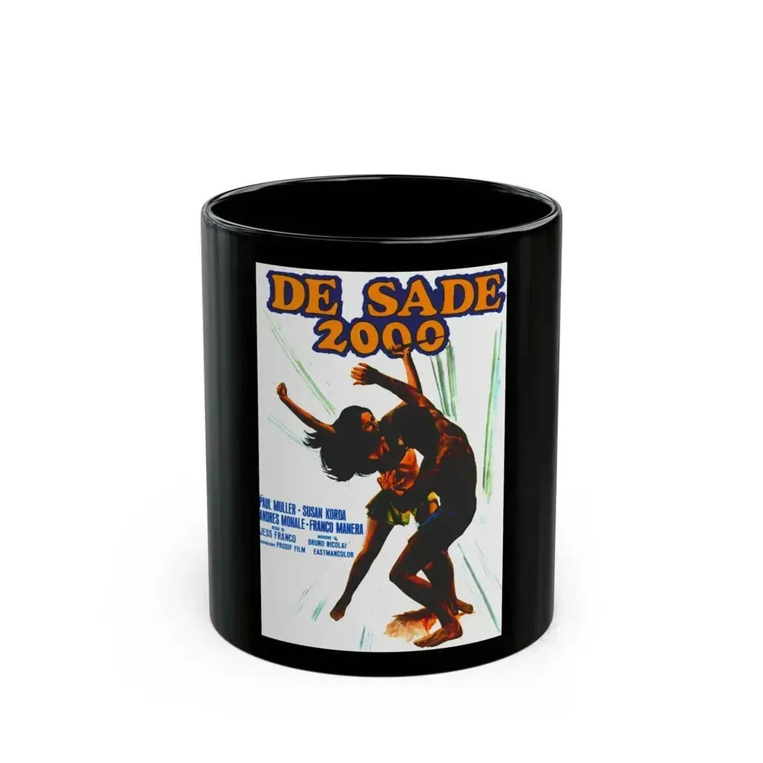 EUGENIE DE SADE 1973 Movie Poster - Black Coffee Mug 11oz - Go Mug Yourself