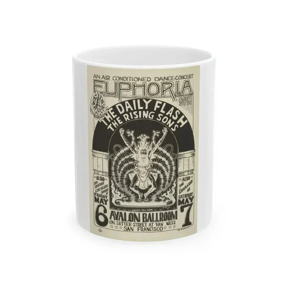 Euphoria 1966 Poster (Music Poster) White Coffee Mug 11oz - Go Mug Yourself
