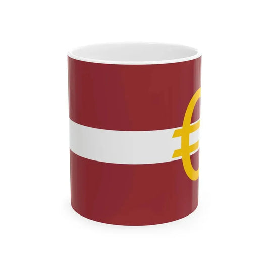 Euro et Lettonie (Latvia) White Coffee Mug 11oz - Go Mug Yourself