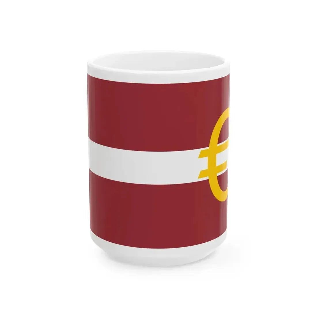 Euro et Lettonie (Latvia) White Coffee Mug 15oz - Go Mug Yourself