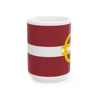 Euro et Lettonie (Latvia) White Coffee Mug 15oz - Go Mug Yourself