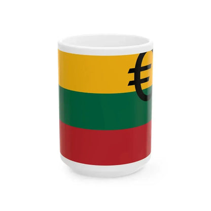 Euro et Lituanie (Lithuania) White Coffee Mug 15oz - Go Mug Yourself