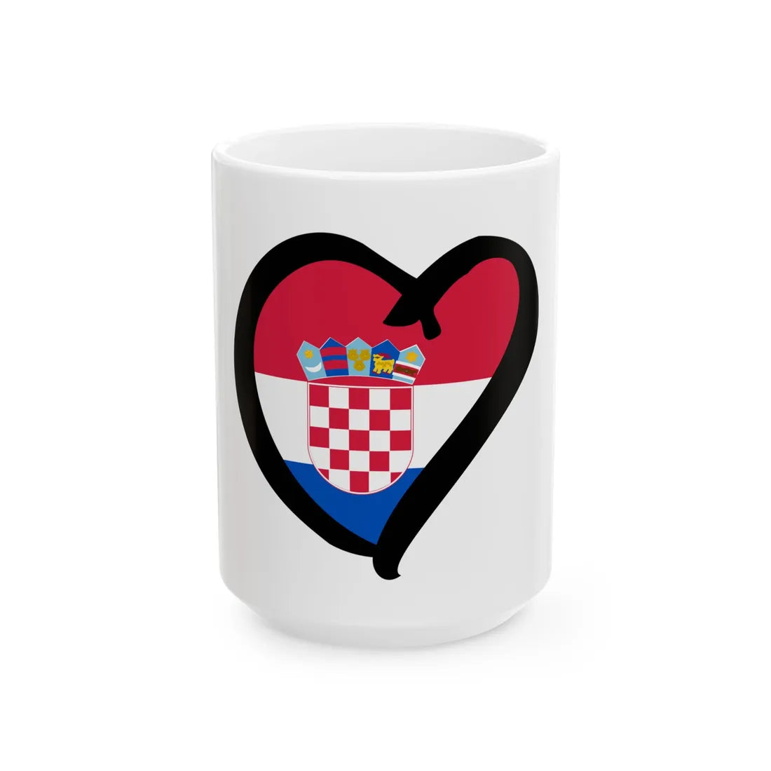 EuroCroaciaPantoneAnterior (Croatia) White Coffee Mug 15oz - Go Mug Yourself