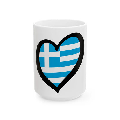 EuroGrecia light colors (Greece) White Coffee Mug 15oz - Go Mug Yourself