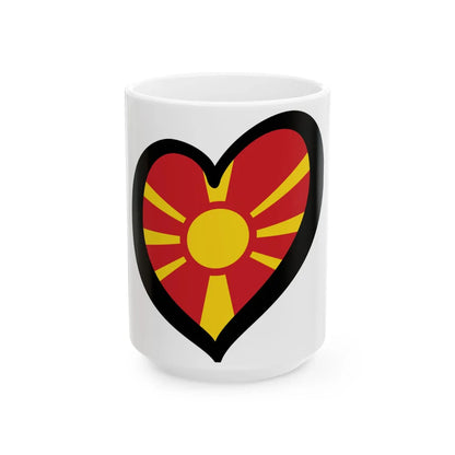 EuroMacedonia del Norte (North Macedonia) White Coffee Mug 15oz - Go Mug Yourself