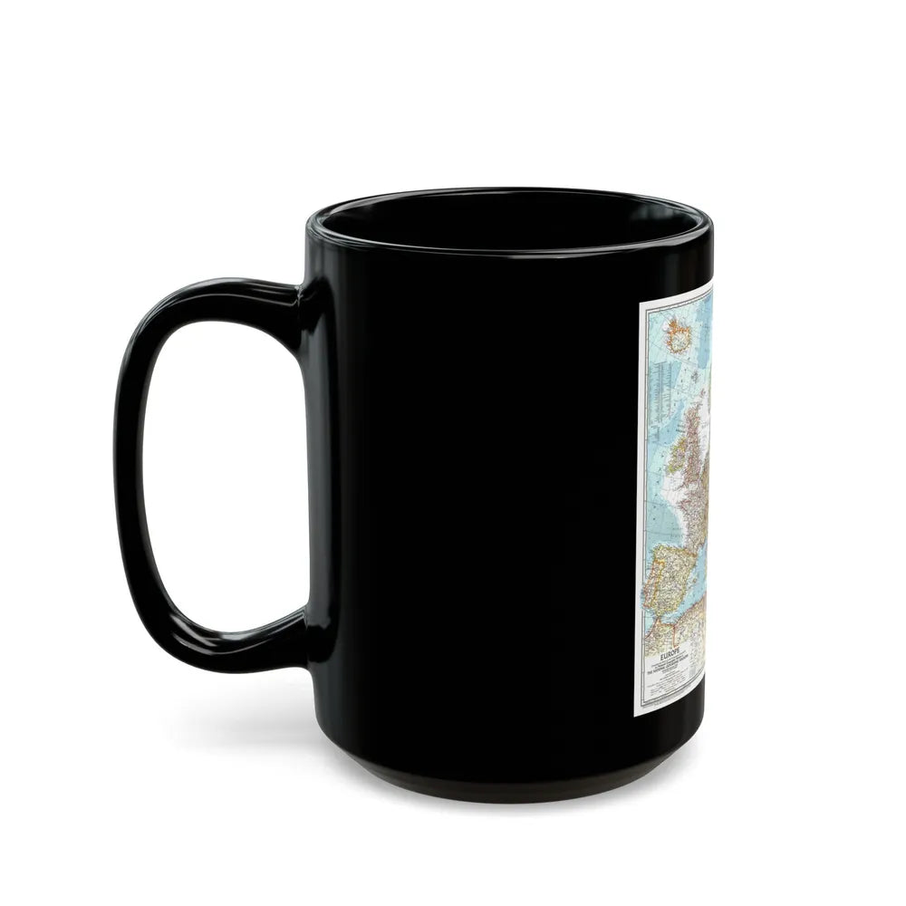 Europe (1957) (Map) Black Coffee Mug-Go Mug Yourself