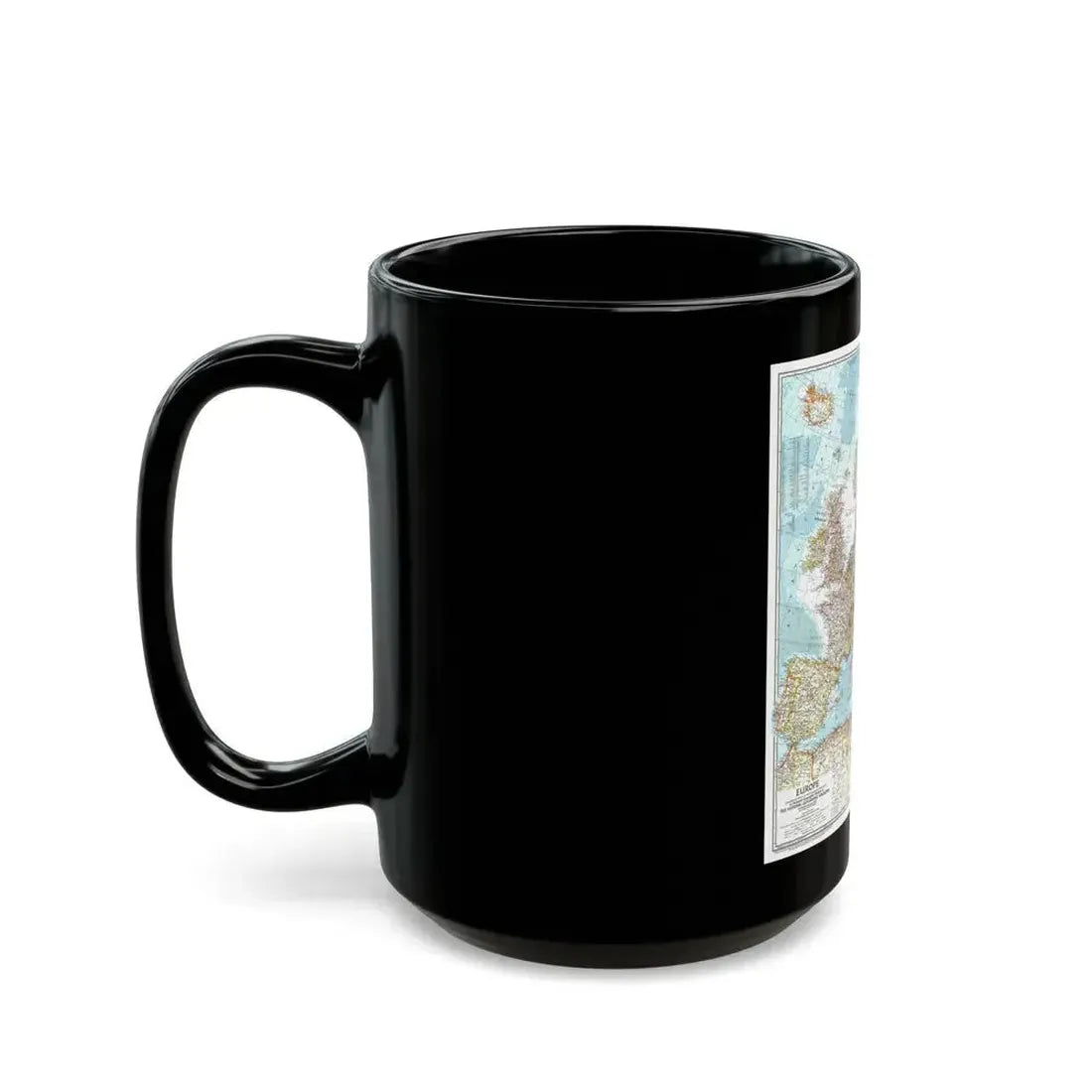 Europe (1957) (Map) Black Coffee Mug - Go Mug Yourself