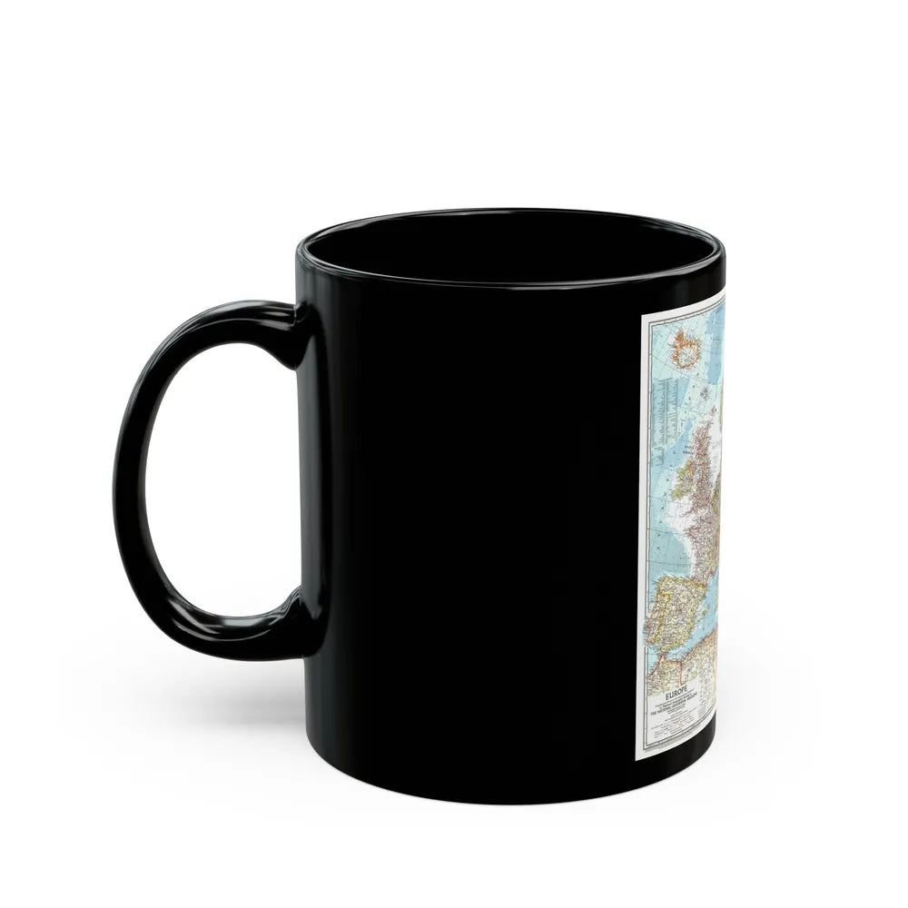 Europe (1957) (Map) Black Coffee Mug-Go Mug Yourself