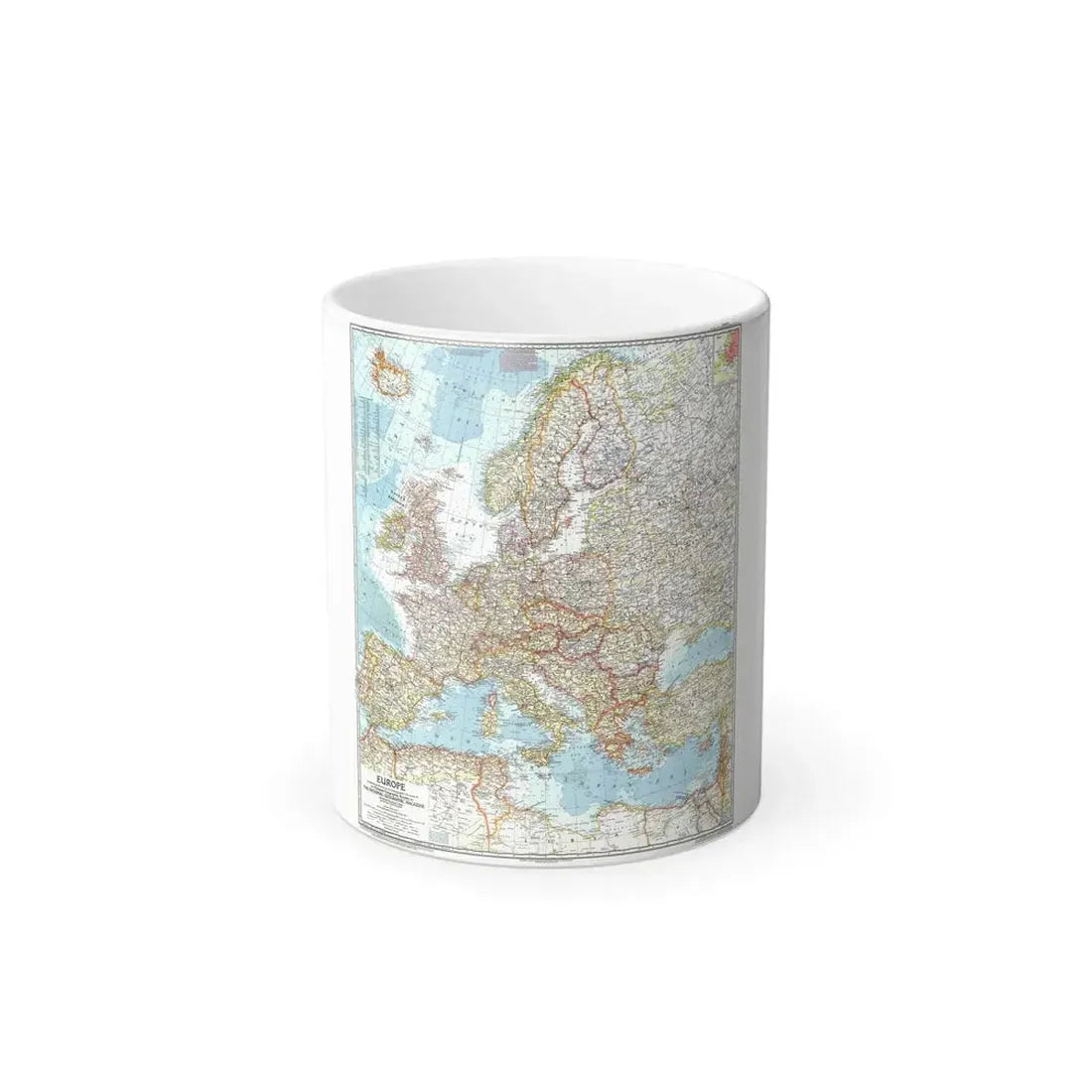 Europe (1957) (Map) Color Changing Mug 11oz - Go Mug Yourself