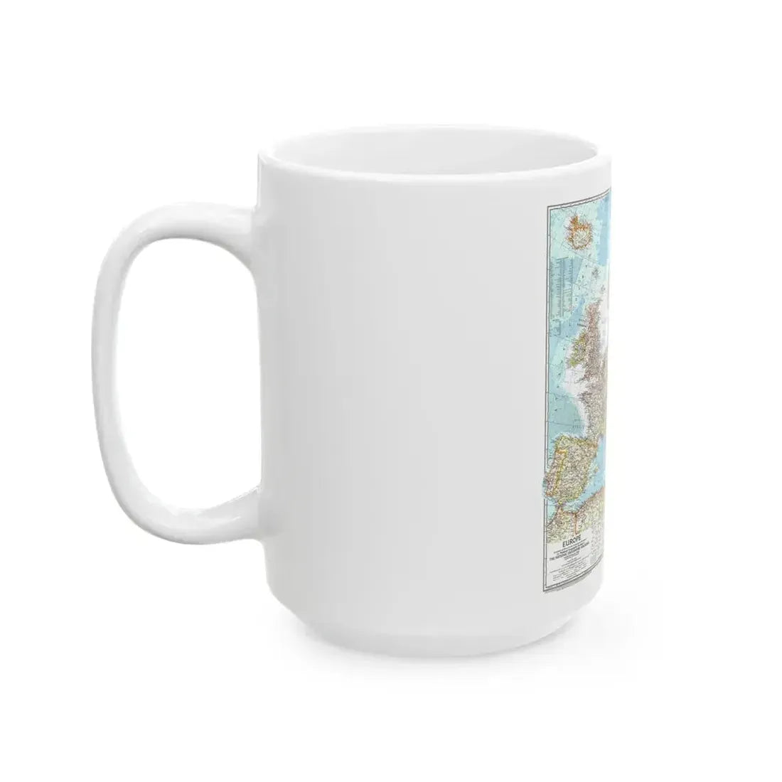 Europe (1957) (Map) White Coffee Mug - Go Mug Yourself