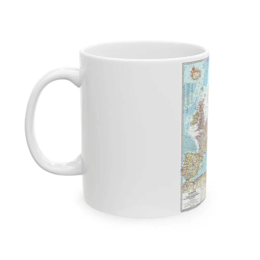 Europe (1957) (Map) White Coffee Mug-Go Mug Yourself