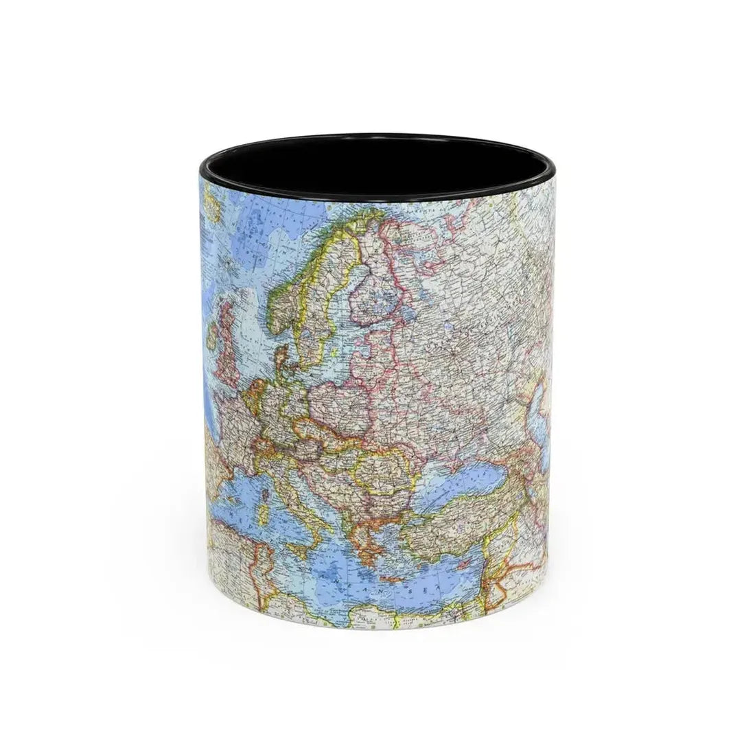 Europe (1962) (Map) Accent Coffee Mug 11oz Black - Go Mug Yourself