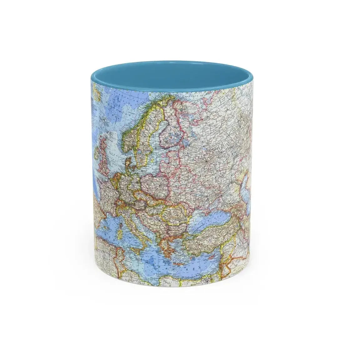 Europe (1962) (Map) Accent Coffee Mug 11oz Light Blue - Go Mug Yourself