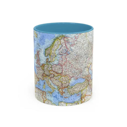 Europe (1962) (Map) Accent Coffee Mug 11oz Light Blue - Go Mug Yourself