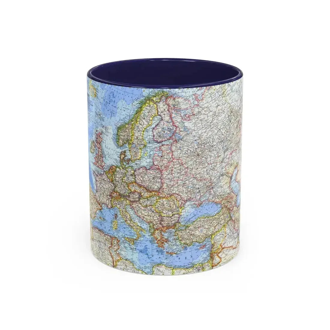 Europe (1962) (Map) Accent Coffee Mug 11oz Navy - Go Mug Yourself