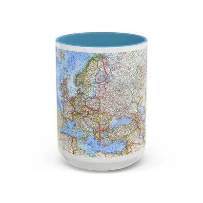 Europe (1962) (Map) Accent Coffee Mug 15oz Light Blue - Go Mug Yourself