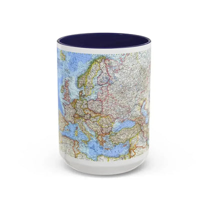 Europe (1962) (Map) Accent Coffee Mug 15oz Navy - Go Mug Yourself