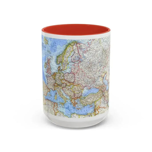Europe (1962) (Map) Accent Coffee Mug 15oz Red - Go Mug Yourself