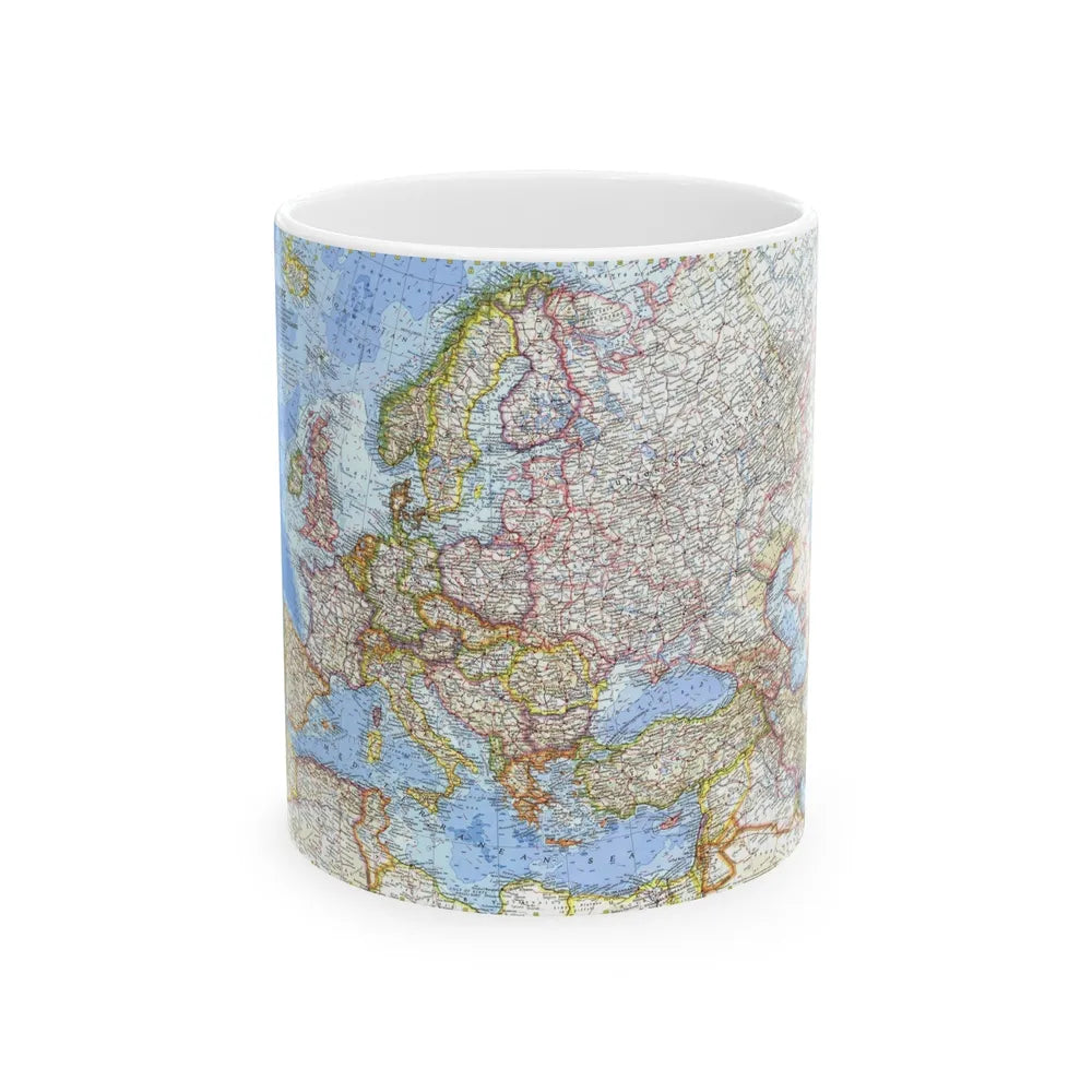 Europe (1962) (Map) White Coffee Mug-11oz-Go Mug Yourself