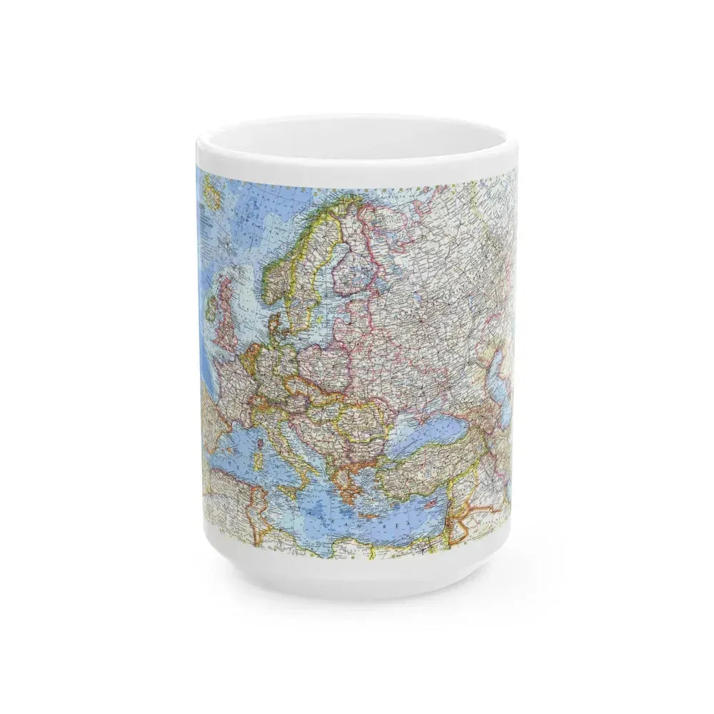 Europe (1962) (Map) White Coffee Mug 15oz - Go Mug Yourself
