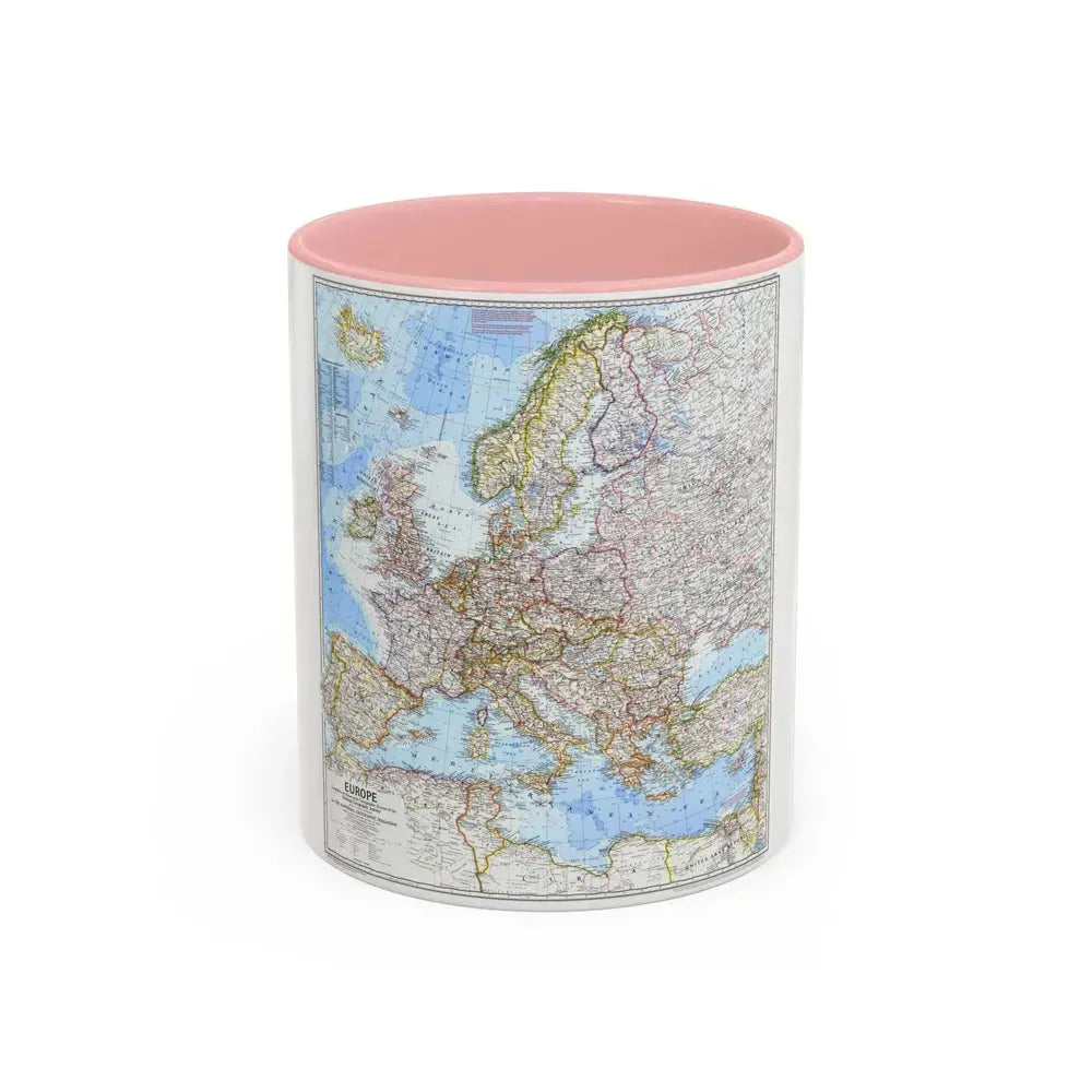 Europe (1969) (Map) Accent Coffee Mug 11oz Pink - Go Mug Yourself