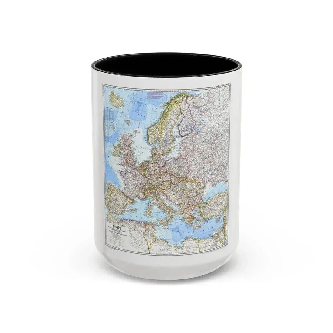 Europe (1969) (Map) Accent Coffee Mug 15oz Black - Go Mug Yourself