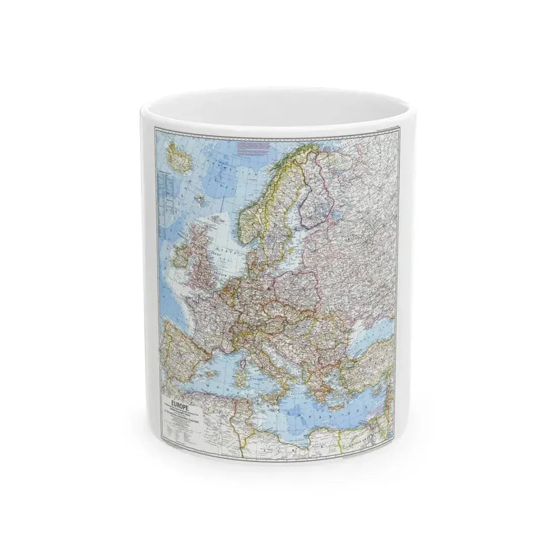 Europe (1969) (Map) White Coffee Mug 11oz - Go Mug Yourself