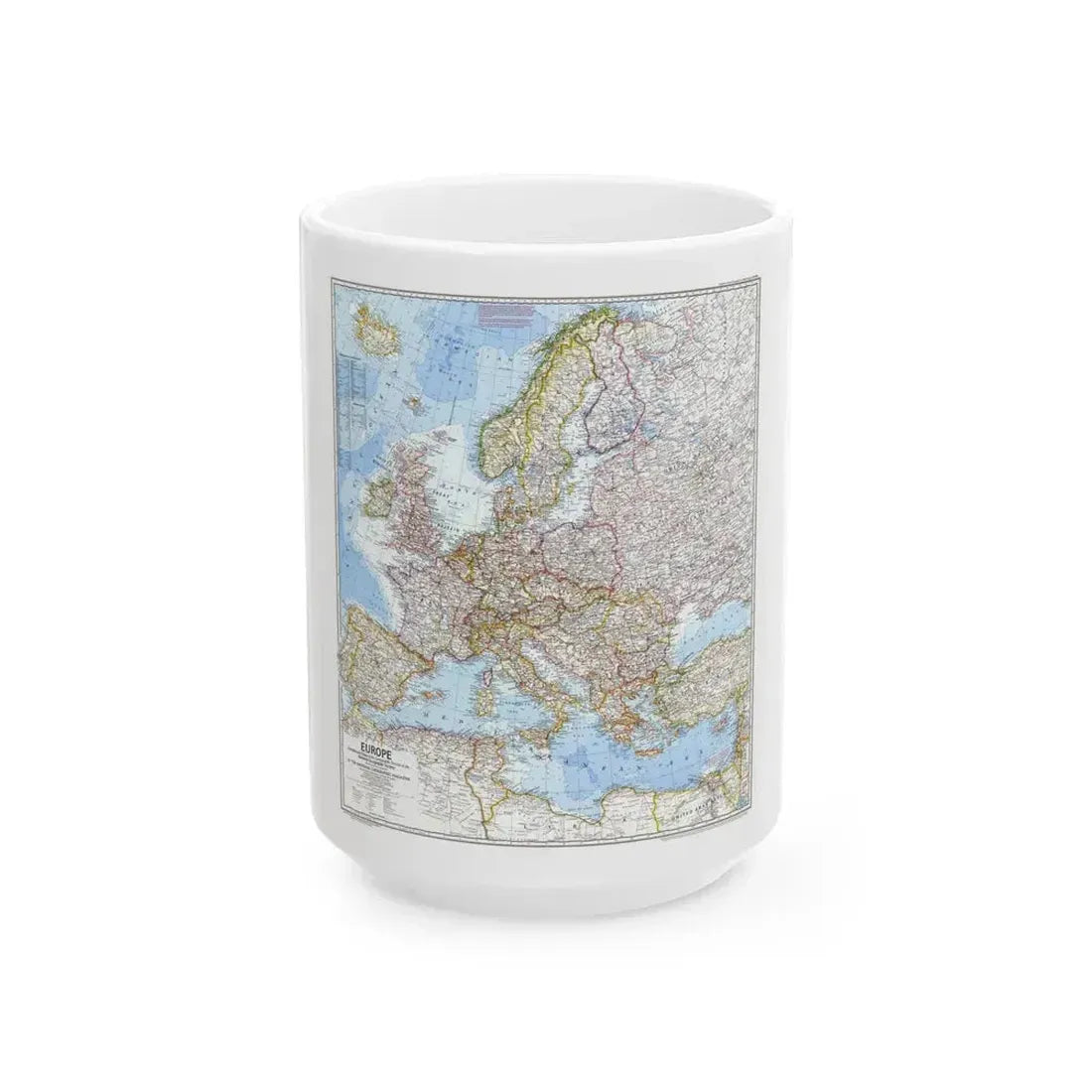 Europe (1969) (Map) White Coffee Mug 15oz - Go Mug Yourself