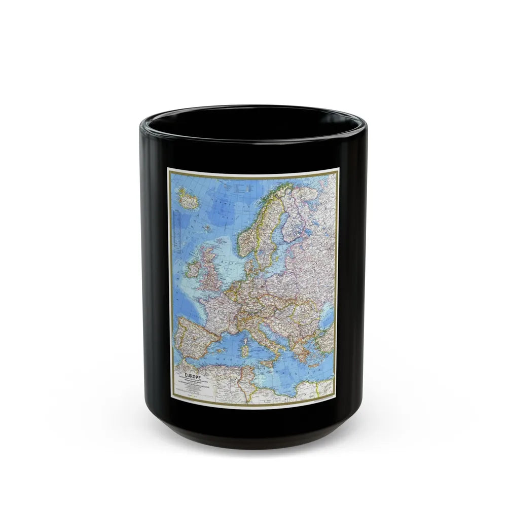 Europe (1977) (Map) Black Coffee Mug-15oz-Go Mug Yourself