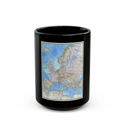 Europe (1977) (Map) Black Coffee Mug 15oz - Go Mug Yourself