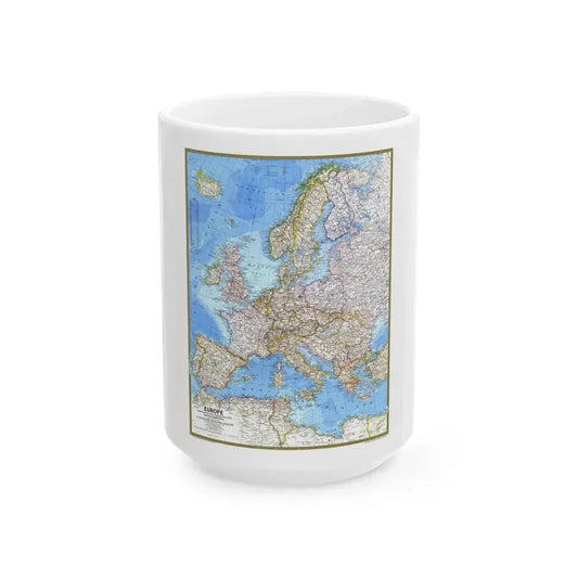 Europe (1977) (Map) White Coffee Mug 15oz - Go Mug Yourself