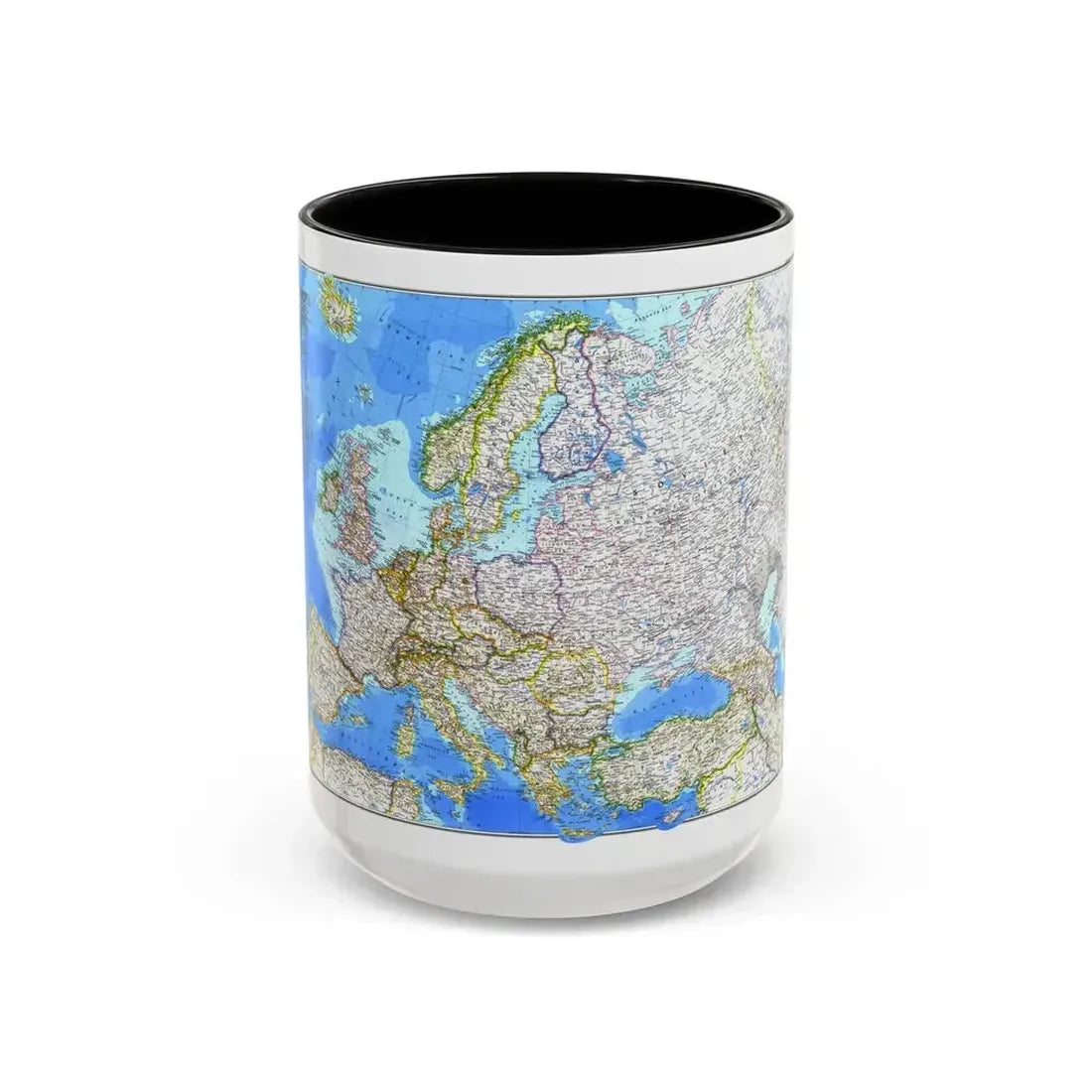 Europe (1983) (Map) Accent Coffee Mug 15oz Black - Go Mug Yourself