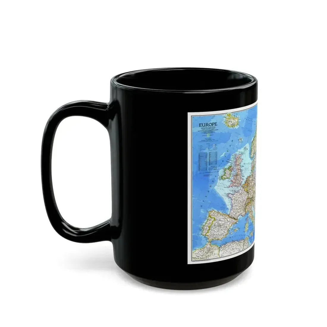 Europe (1983) (Map) Black Coffee Mug - Go Mug Yourself