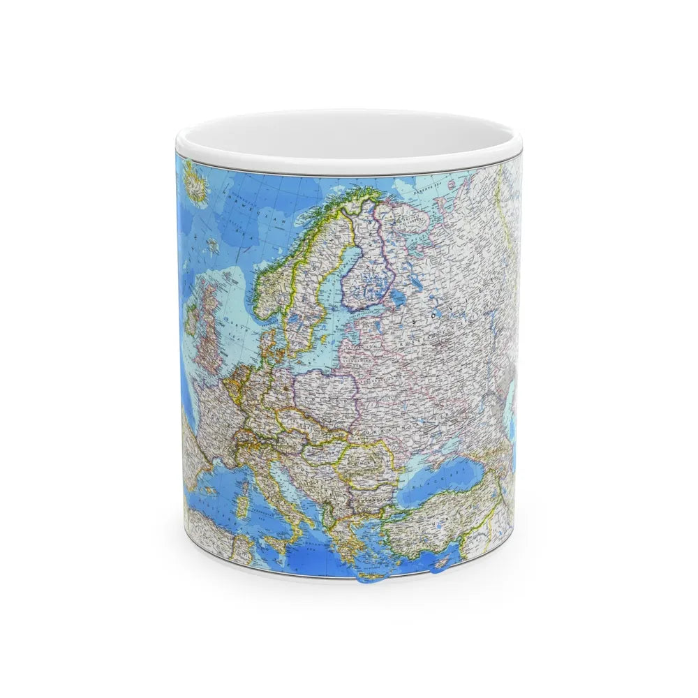 Europe (1983) (Map) White Coffee Mug-11oz-Go Mug Yourself