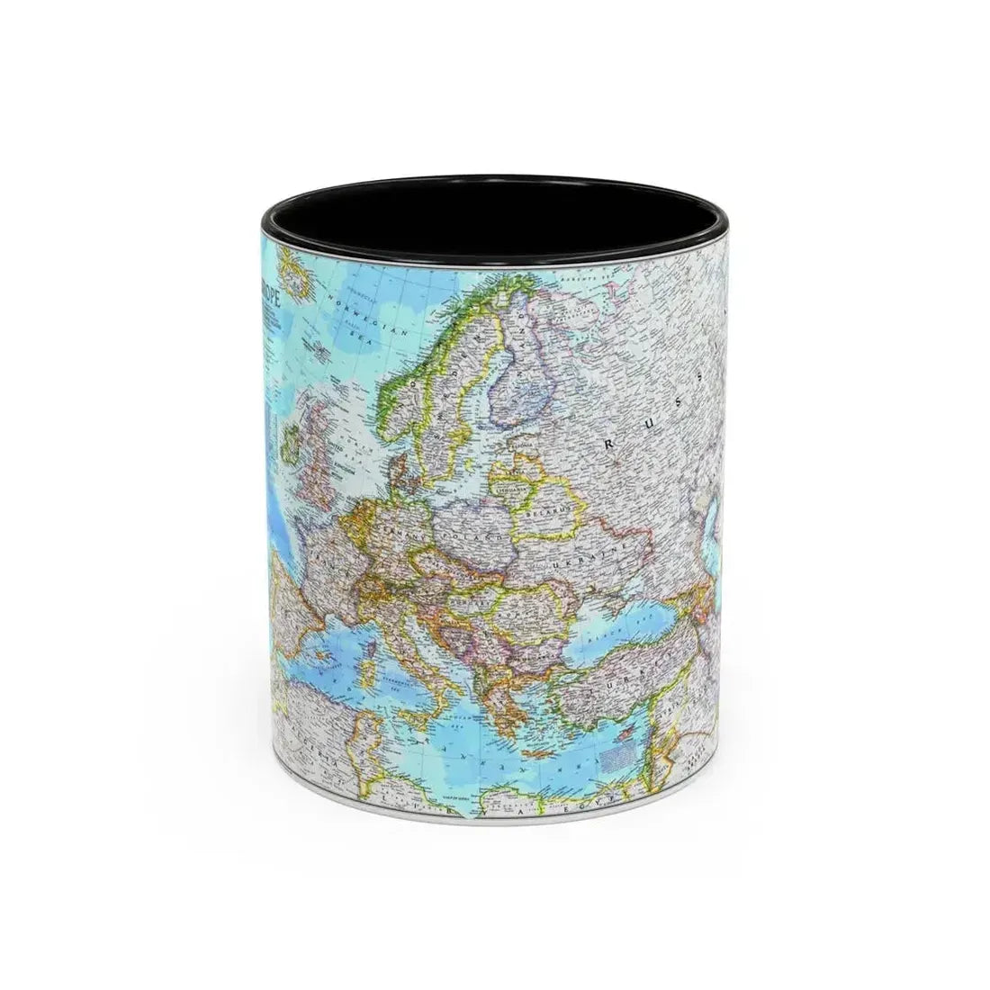 Europe (1992) (Map) Accent Coffee Mug 11oz Black - Go Mug Yourself