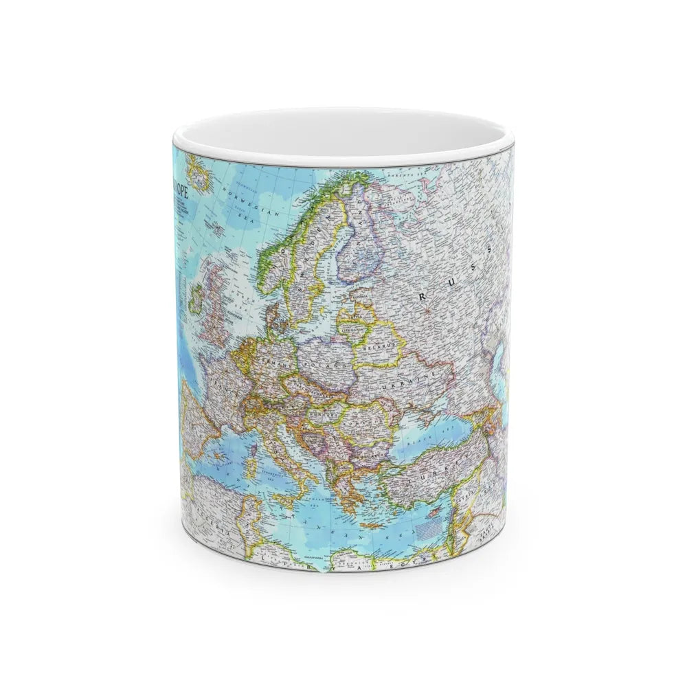 Europe (1992) (Map) White Coffee Mug-11oz-Go Mug Yourself