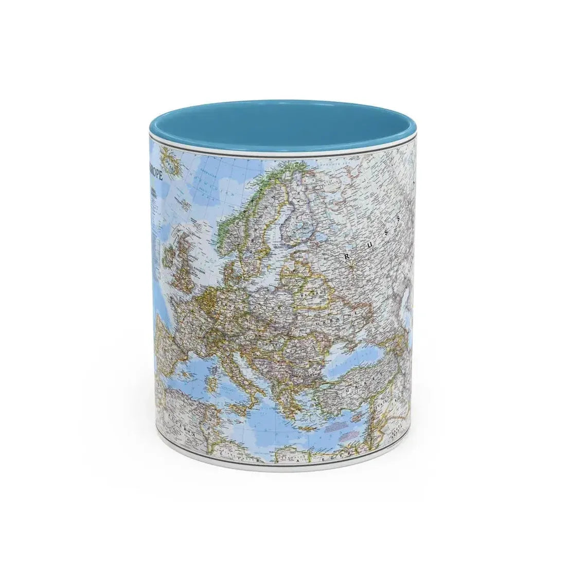 Europe (2004) (Map) Accent Coffee Mug 11oz Light Blue - Go Mug Yourself