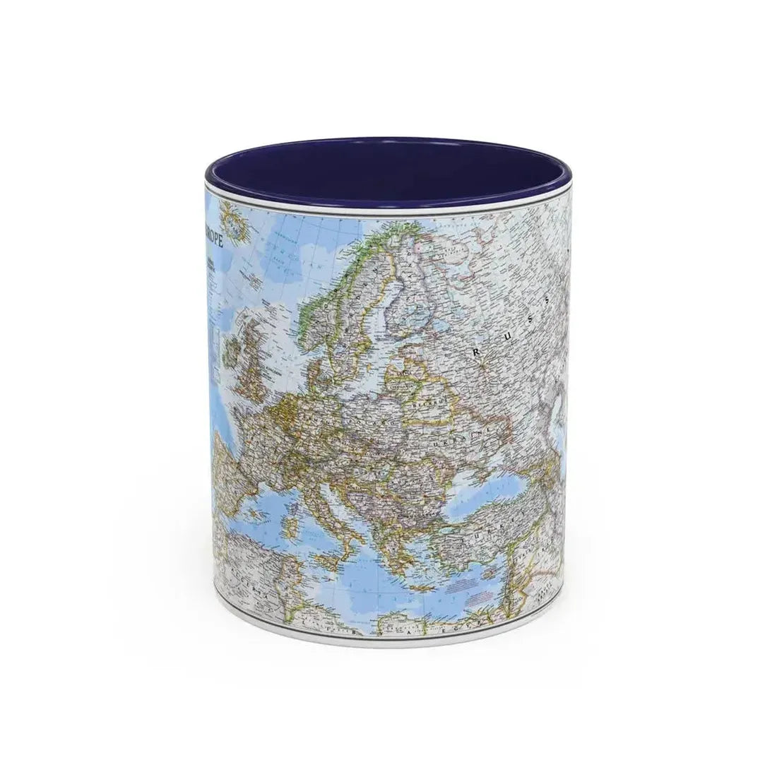 Europe (2004) (Map) Accent Coffee Mug 11oz Navy - Go Mug Yourself