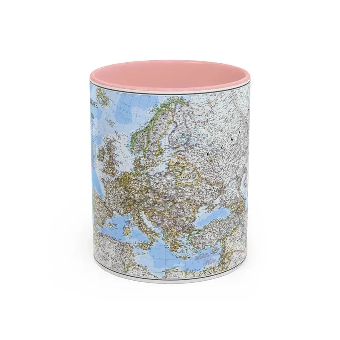 Europe (2004) (Map) Accent Coffee Mug 11oz Pink - Go Mug Yourself