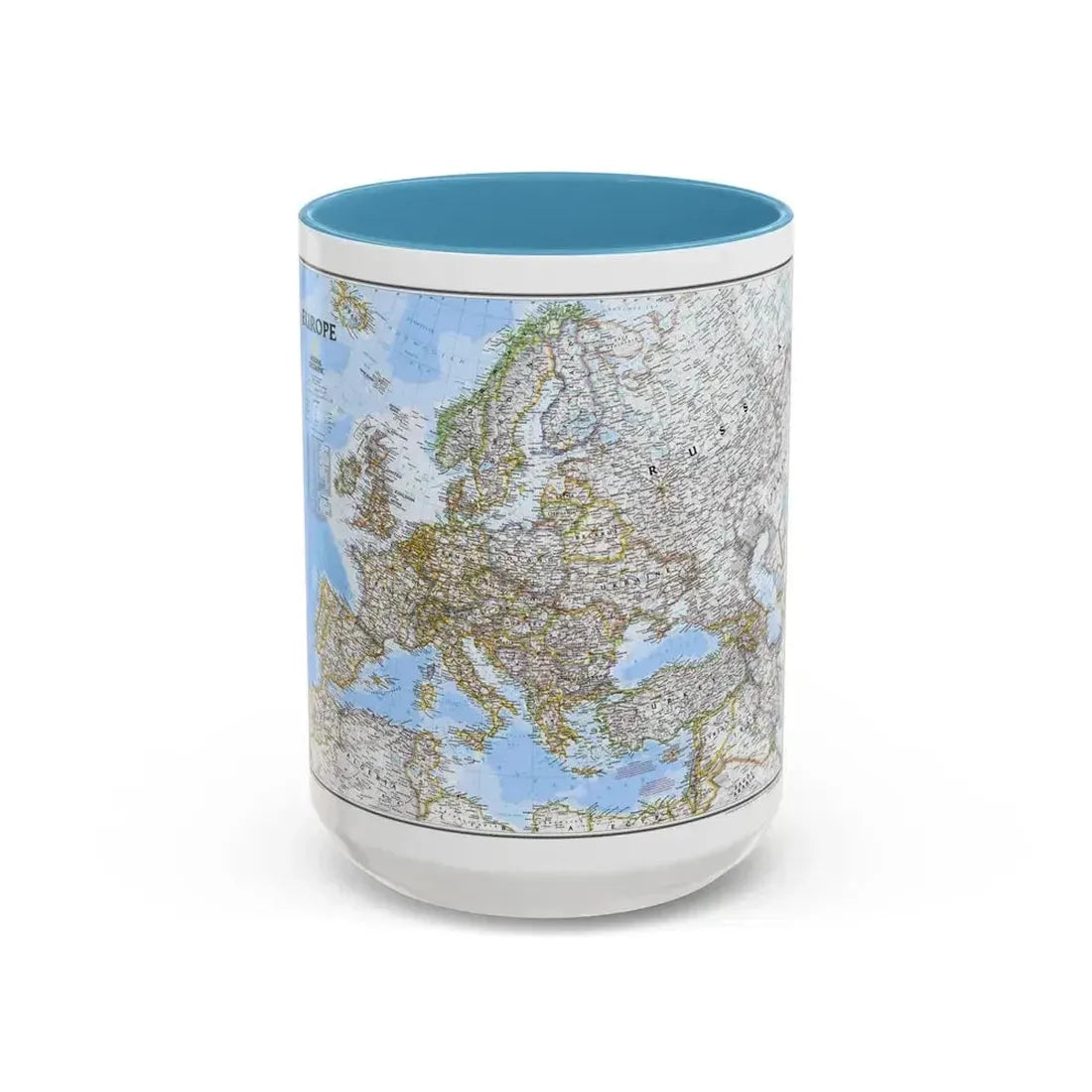 Europe (2004) (Map) Accent Coffee Mug 15oz Light Blue - Go Mug Yourself