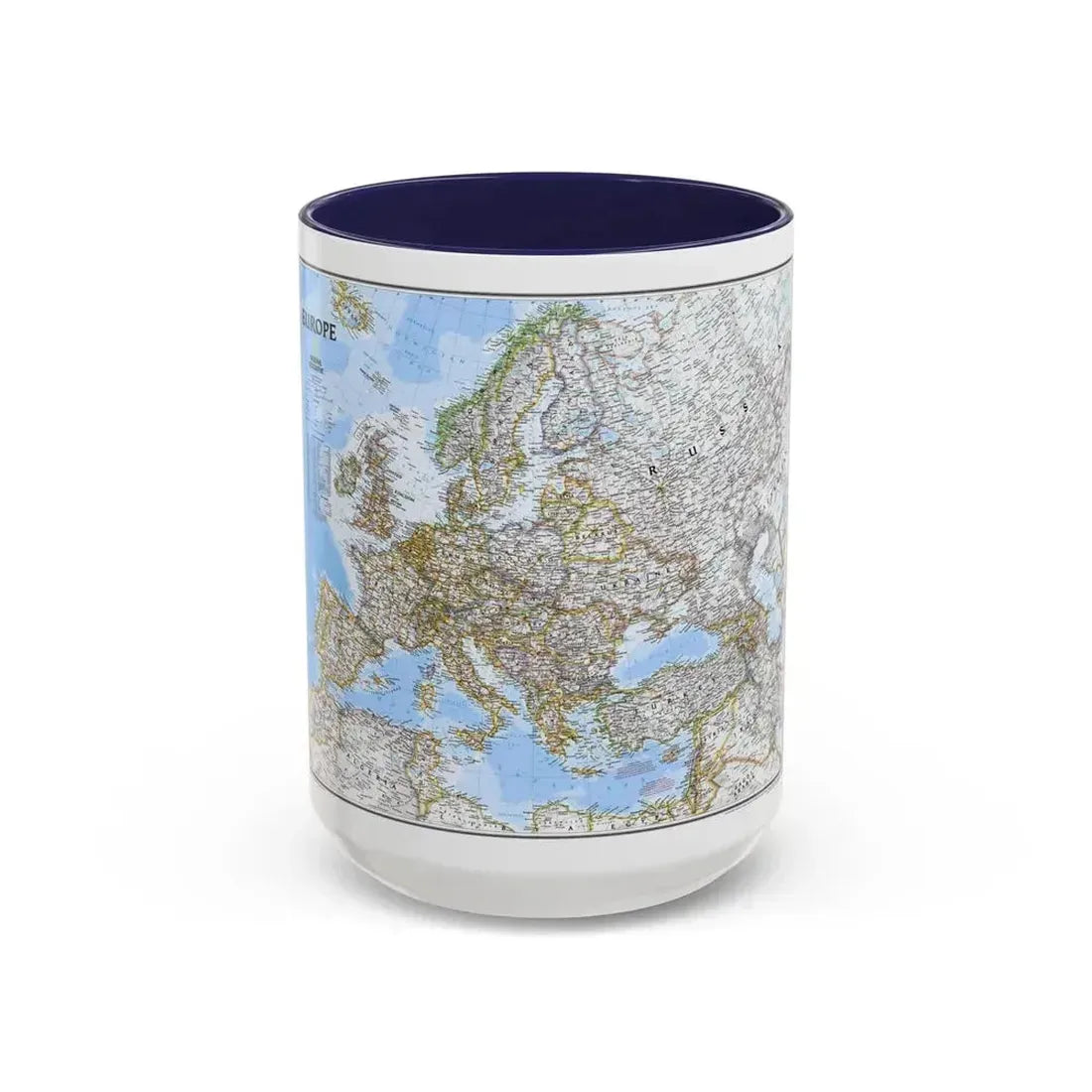Europe (2004) (Map) Accent Coffee Mug 15oz Navy - Go Mug Yourself