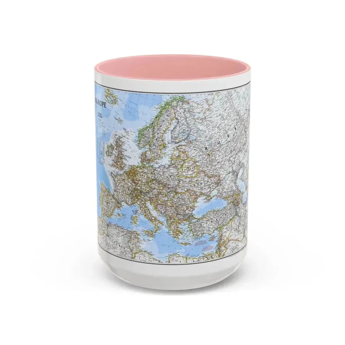 Europe (2004) (Map) Accent Coffee Mug 15oz Pink - Go Mug Yourself