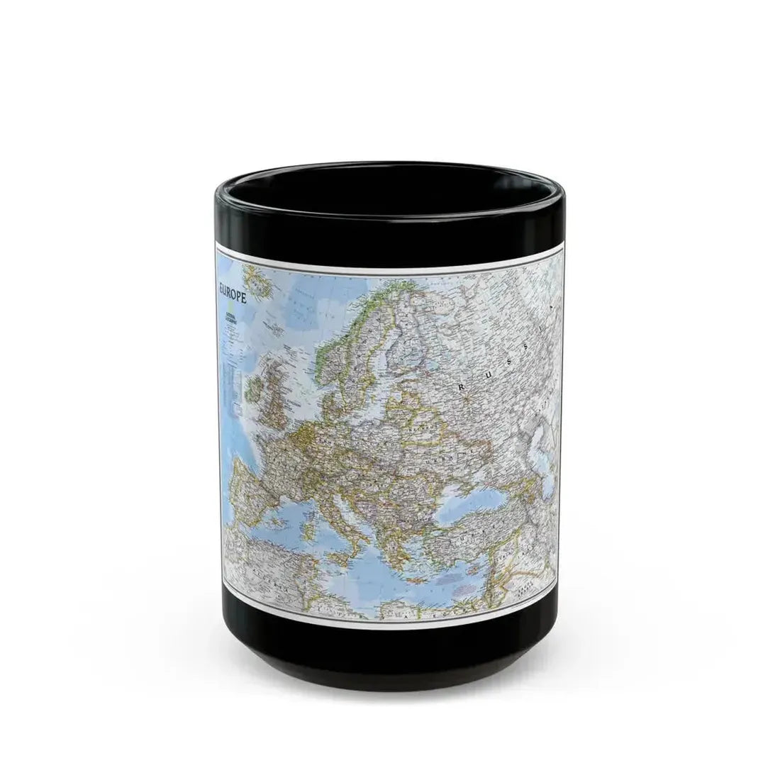 Europe (2004) (Map) Black Coffee Mug 15oz - Go Mug Yourself
