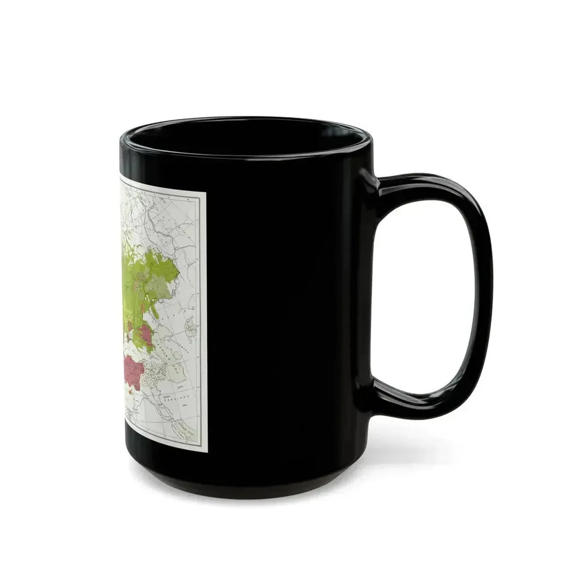 Europe & Adjoining Asia & Africa - The Races of (1919) (Map) Black Coffee Mug - Go Mug Yourself