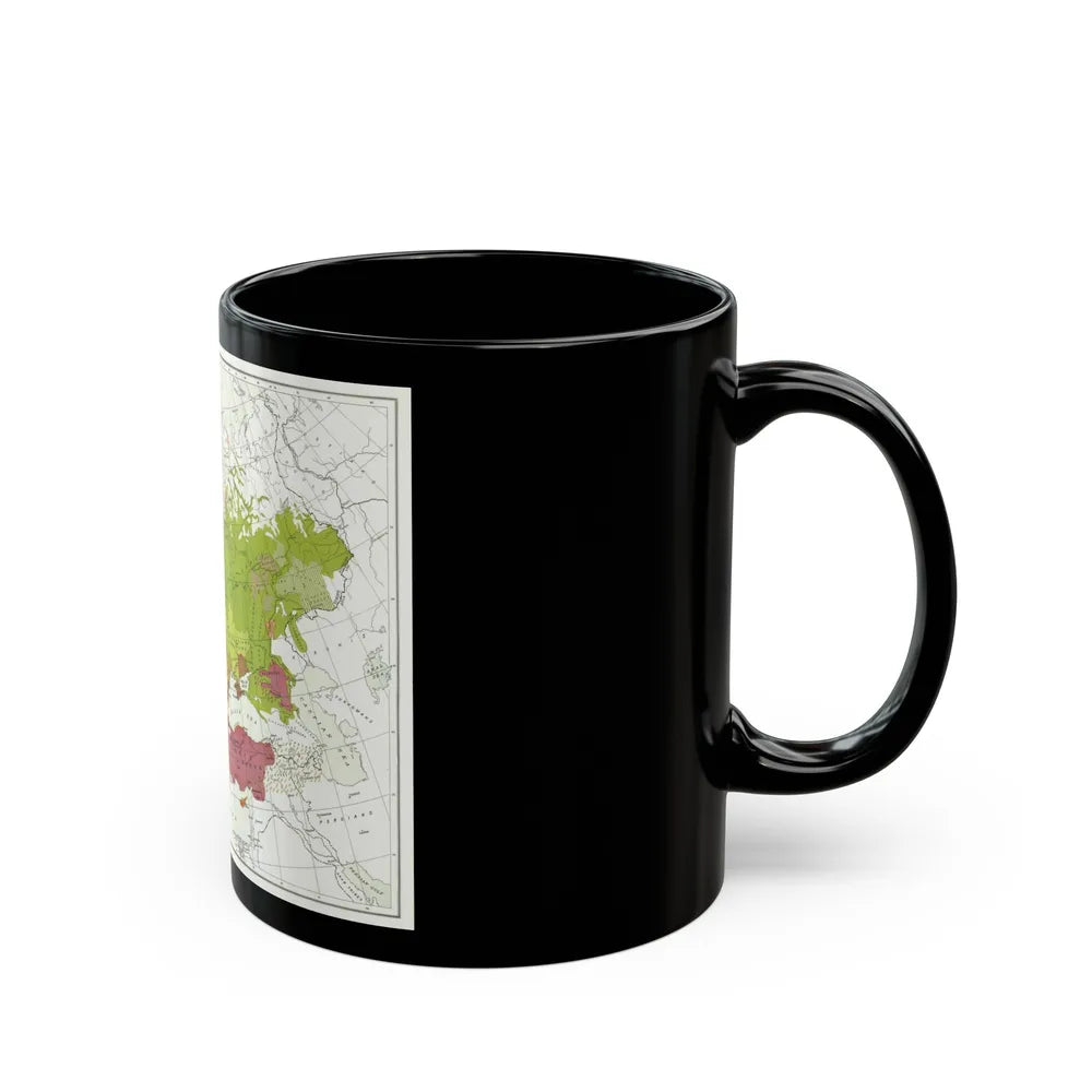 Europe & Adjoining Asia & Africa - The Races of (1919) (Map) Black Coffee Mug-Go Mug Yourself