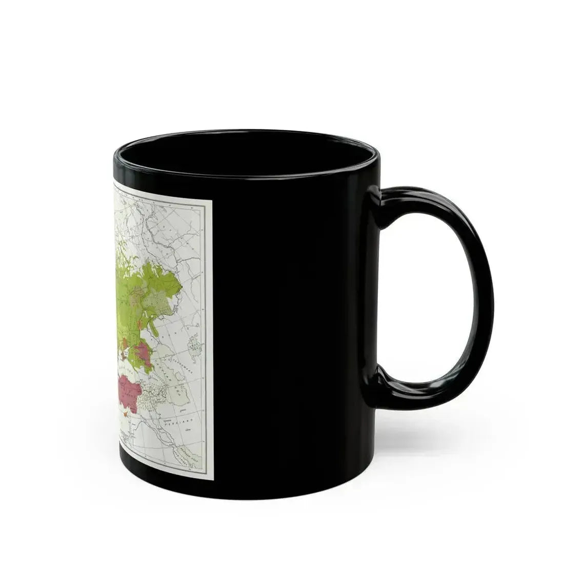 Europe & Adjoining Asia & Africa - The Races of (1919) (Map) Black Coffee Mug - Go Mug Yourself