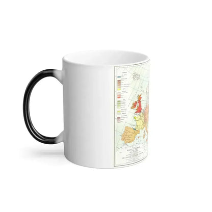 Europe & Adjoining Asia & Africa - The Races of (1919) (Map) Color Changing Mug 11oz - Go Mug Yourself