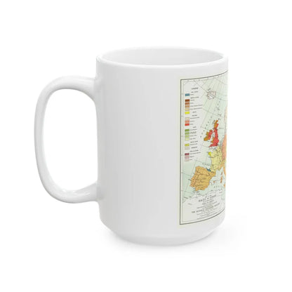 Europe & Adjoining Asia & Africa - The Races of (1919) (Map) White Coffee Mug-Go Mug Yourself